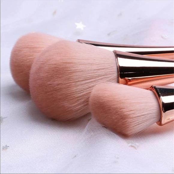 10 Piece Rose Gold Makeup Brush Set - Picture 1 of 8